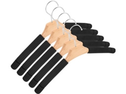 Cabides de madeira maciça com espuma antiderrapante GOKOCO, 5 peças para roupas masculinas