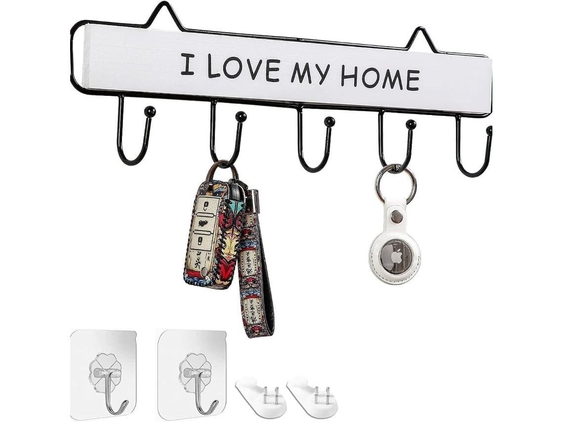 Ganchos Autoadesivos Para Chaves, 38 Cm, Metal Elysve