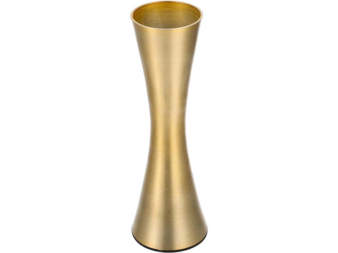 Slowmoose Vaso Alumínio Simples Flores Secas