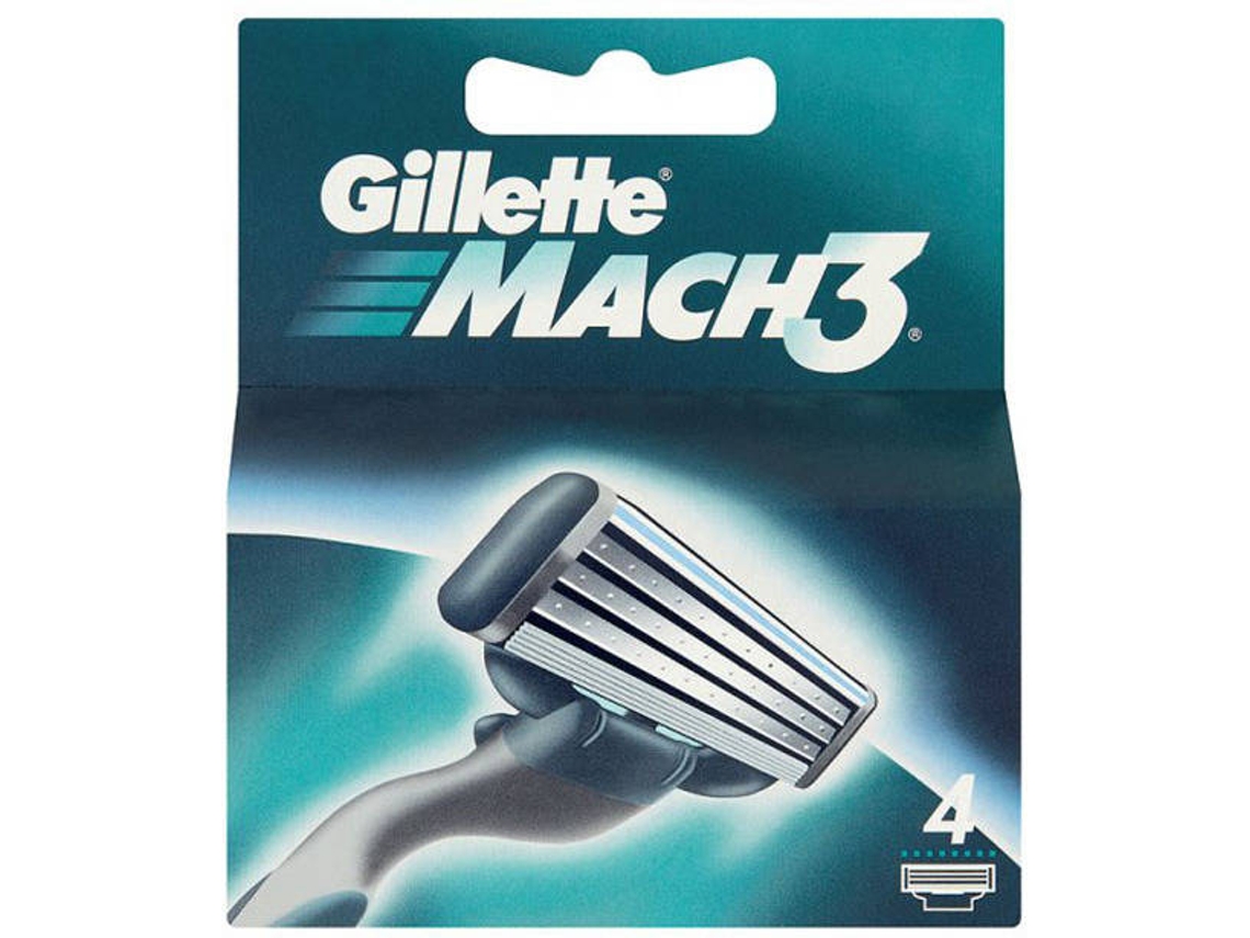 Recargas Lâminas de Afeitar GILLETTE Mach3 4 Unidades