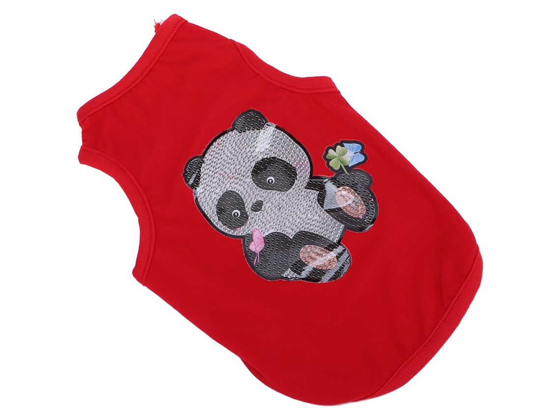 Camiseta Para Cães Com Pedras Strass Impressas Suave E Transpirable Camiseta De Mascota Para Cães E Gatos Vermelha Tamanho S
