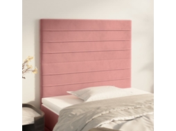 Vidaxl Cabeceira Rosa 80x5x118/128 Cm Veludo