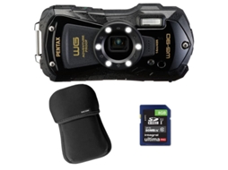 Compact Waterproof Wg 90 Black + Case + 8gb Sd Card PENTAX