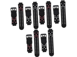 Conjunto De 3 Pulseiras De Silicone Para Relógio Infantil, 15 Mm, Com Sistema De Liberação Rápida, Pretas E Confortáveis.