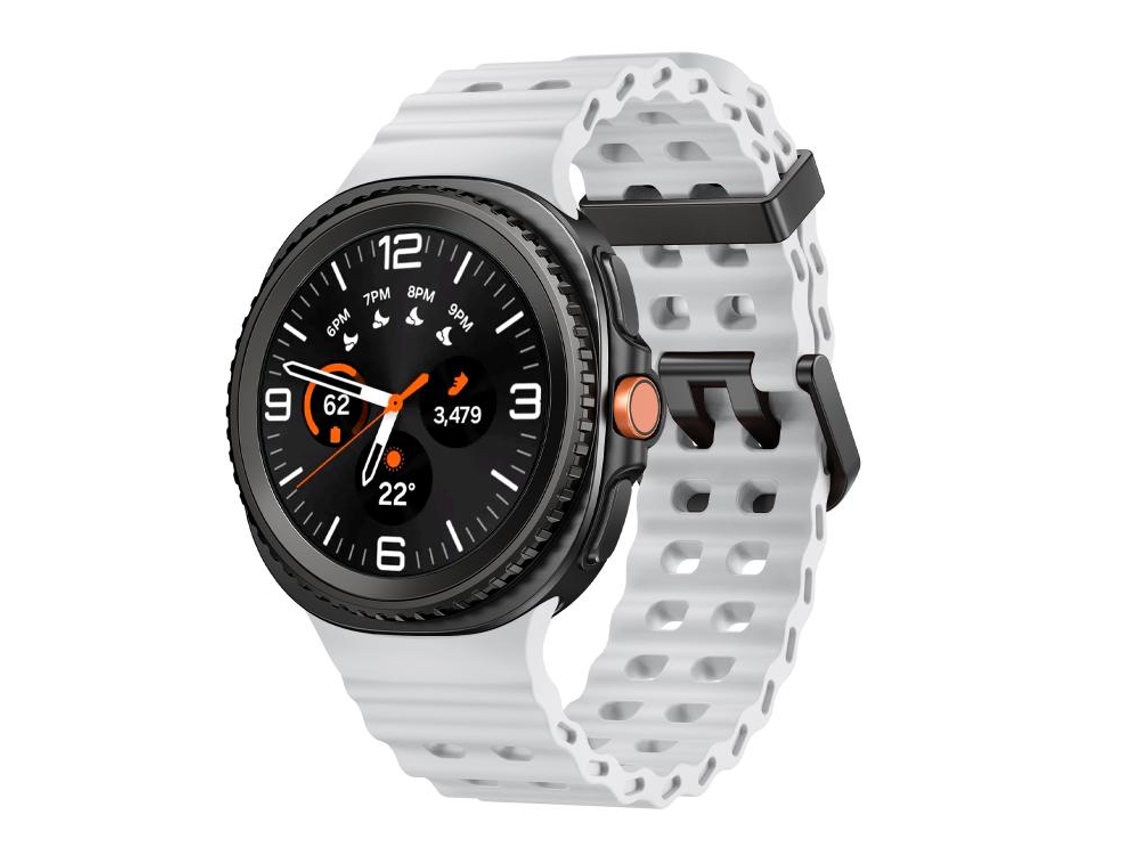 Bracelete Para Samsung Galaxy Watch 8/8 Classic - Silicone Com Fecho De Liberação Rápida No Estilo Oceano Clássico - Branco-limão