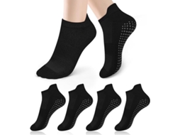 Meias de Ioga, 4 Pares, Antiderrapantes, para Pilates AQUAFORGE