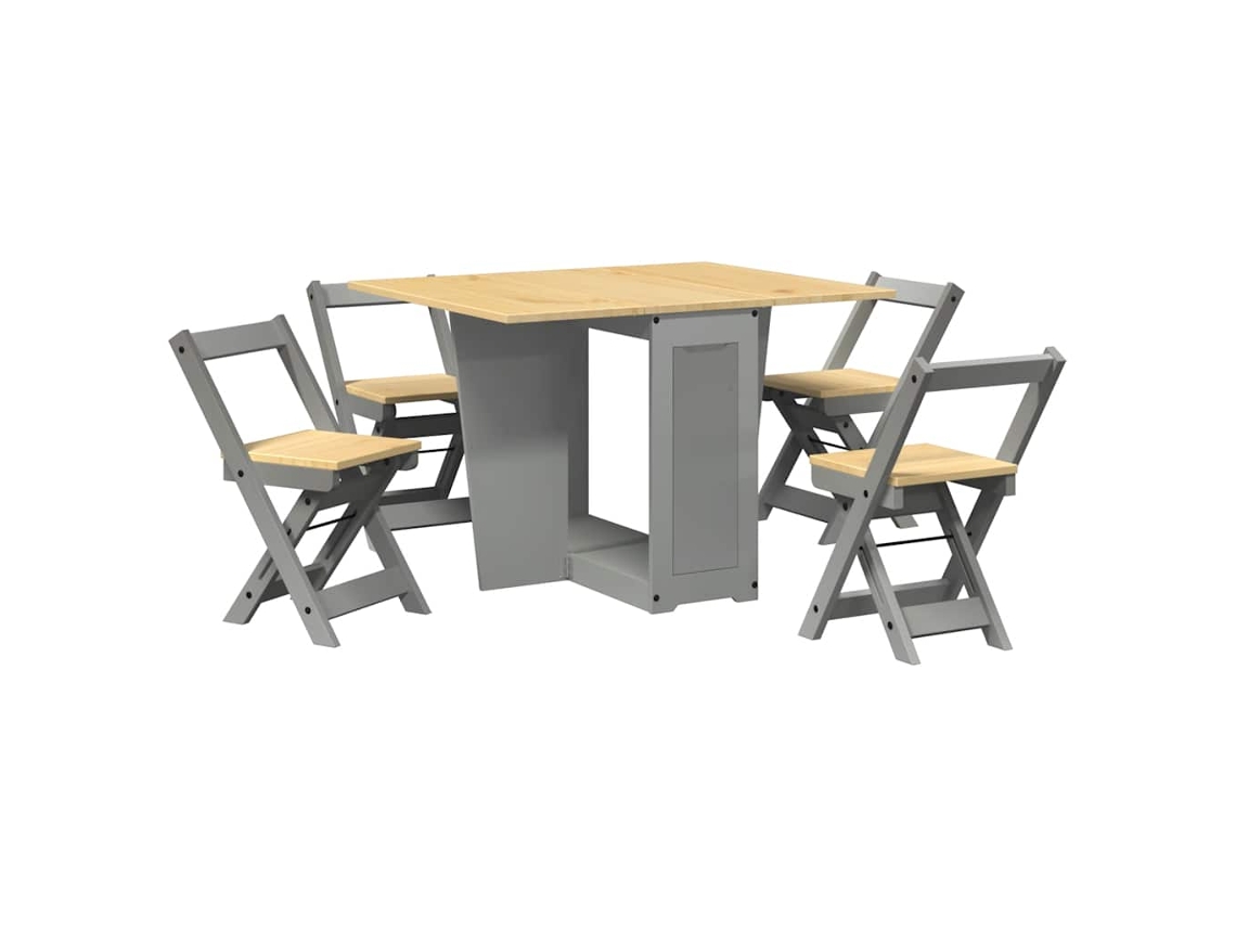 Dining Set, Dining Sets Vidaxl Cinzeto Madeira De Pinho