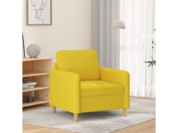Vidaxl Poltrona 60 Cm Tecido Amarelo-claro