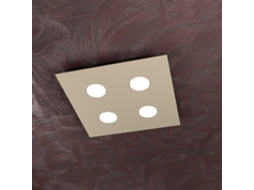 Luminária De Teto Quadrada Toplight Area De 4 Luzes Com Encaixe Gx53, Estrutura Cor Areia, Design Moderno 40x40x3cm Top Light