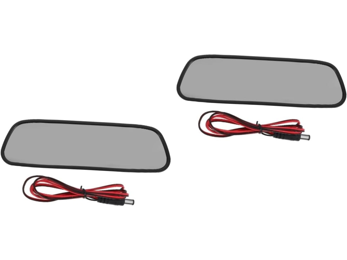 Sistema De Assistência Manobra Com 2 Unidades Monitor Espelho Retrovisor Para Carro Tela Lcd E...