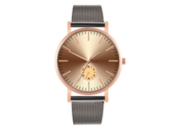 Reloj De Moda Para Parejas Con Correa De Malla Dial Redondo Cuarzo Unisex