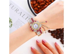 Relógio De Pulso Feminino, Relógio De Quartzo, Relógio Com Personalidade E Estilo Arrojado Com Pingente De Diamantes.
