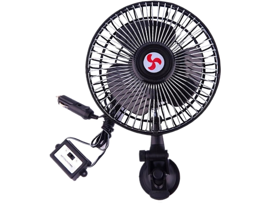 Ventilador Automotivo De 6 Polegadas E 24v Em Abs Metal Com Ventosa