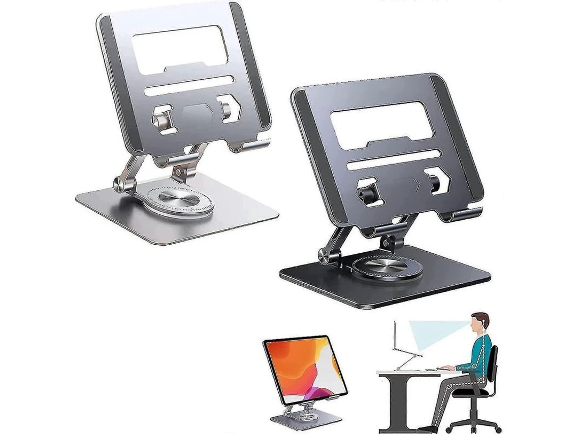 Suporte para Laptop S/MARCA, liga de alumínio, base rotativa 360°, protetor de silicone, pasta, portátil