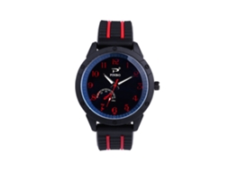 Relógio esportivo minimalista de quartzo com pulseira de silicone (vermelho)