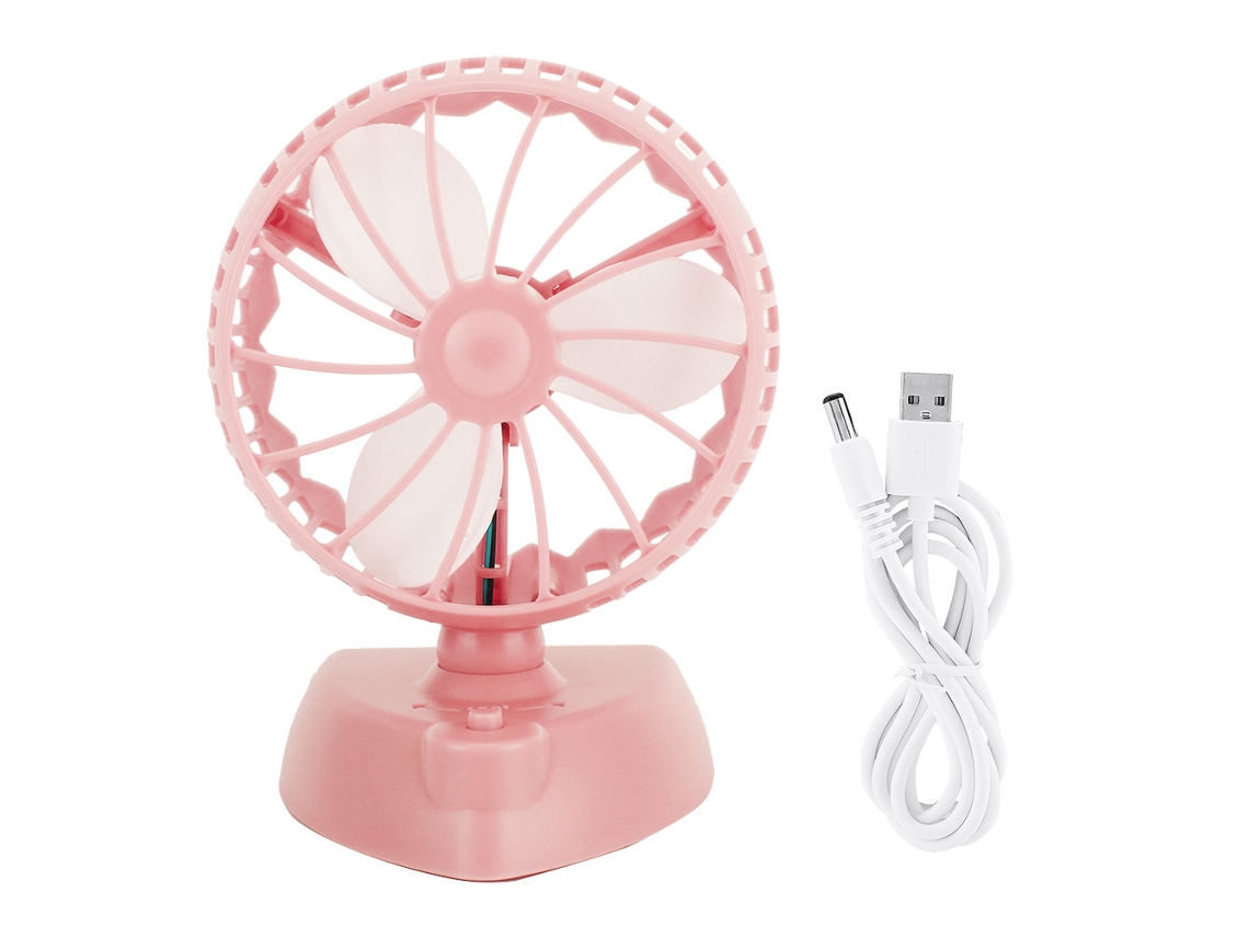 Ventilador de Mesa Usb Recarregável Leviano Rosa