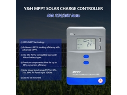 Controlador De Carga Solar Mppt 100ayh 40a 60a 80a 100a 12v/24v 36v/48v Com Display Lcd Para Carregamento De Baterias Agm Gel Inundadas E De Lítio