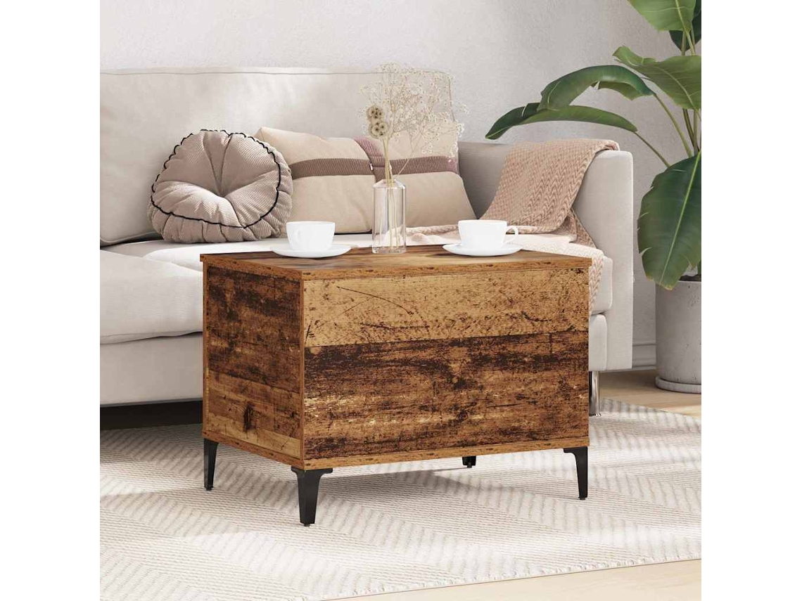 Vidaxl Mesa De Centro Madeira Antiga 60 X 44,5 X 45 Cm