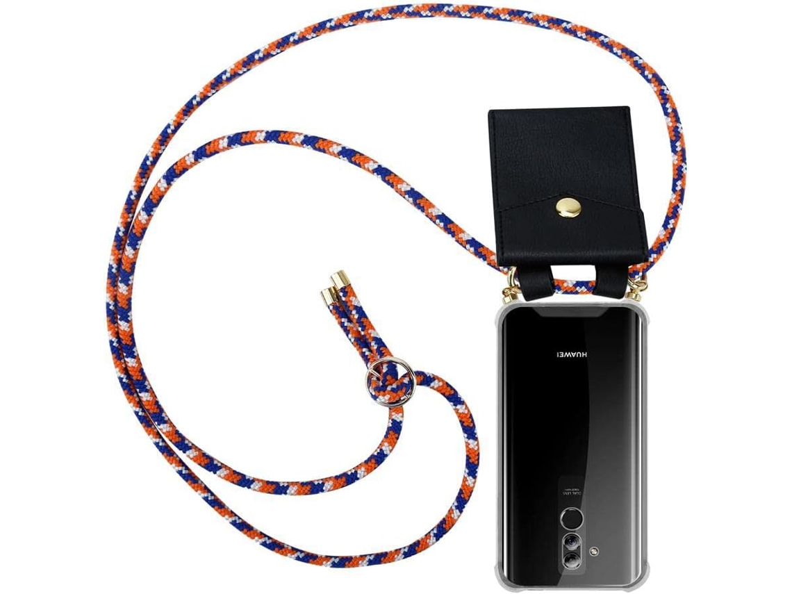 Correia Lite Colar Laranja Anéis Ouro Destacável para Huawei Huawei Mate 20 Lite HONGWE. Silicone Transparente