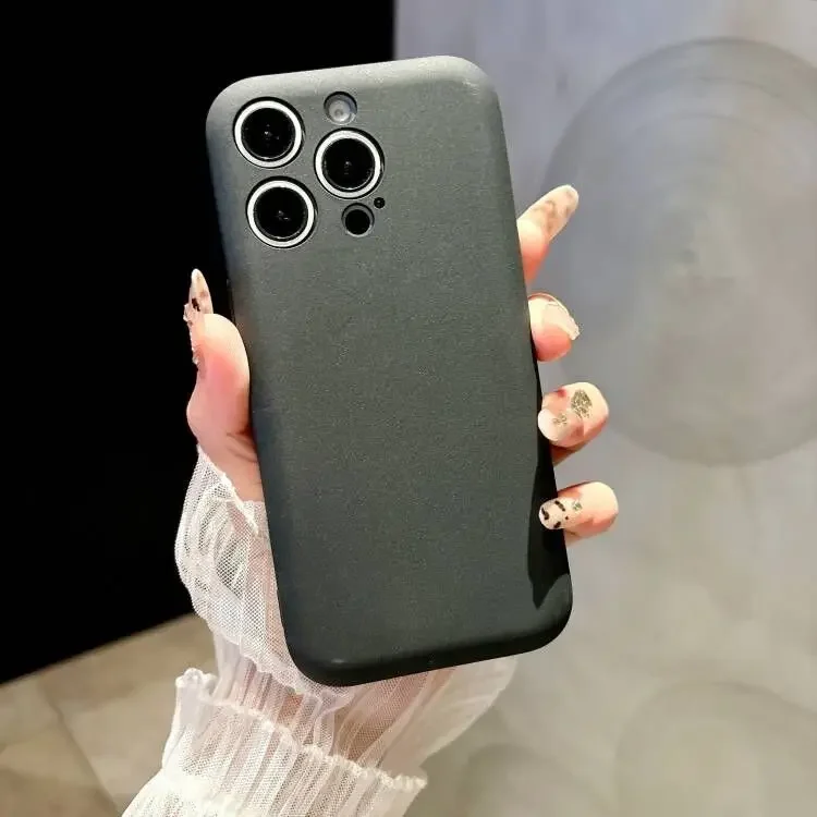 Capa De Celular Ultrafina De Silicone Líquido Para Iphone 15 Pro (preta), À Prova De Choque.