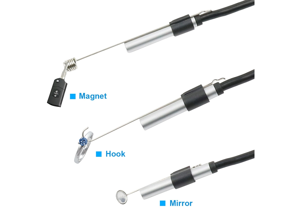 Endoscópio Usb 3 em 1 Câmera Borescope 5.5mm 6 Led Ajustáveis Ip67 Cabo 20m para Android Pc Macbook