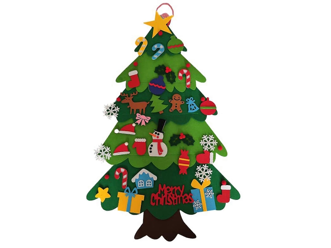 Rvore De Natal De Feltro Diy Para Presente Infantil, Com Desapegvel 32 Peas Ornamentos Para Decorao De Natal De Natal Hengjian