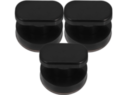 Conjunto De 3 Puxadores Porta Com Ventosa Em Abs Preto Para Portas Correr Banheiro
