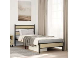 Vidaxl Estrutura Cama S/ Colchão Derivados De Madeira Carvalho Sonoma