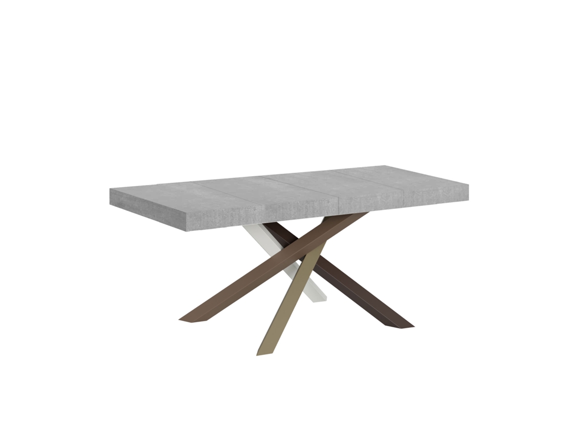 Mesa de Jantar Extensível 90X120/224 Cm Volantis Premium Cimento Quadro 4/C ITAMOBY