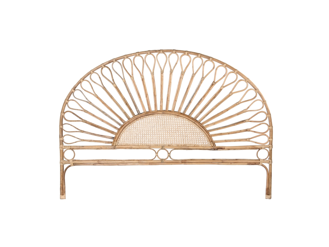 Cabeceira de cama ALEXANDRA HOUSE LIVING em Rattan natural com estampa de girassol (177x4x129cm)