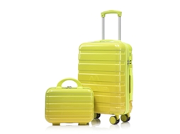 Conjunto De Mala De Viagem 14"/20" Com Cadeado Numérico E Nécessaire 14" Na Cor Verde