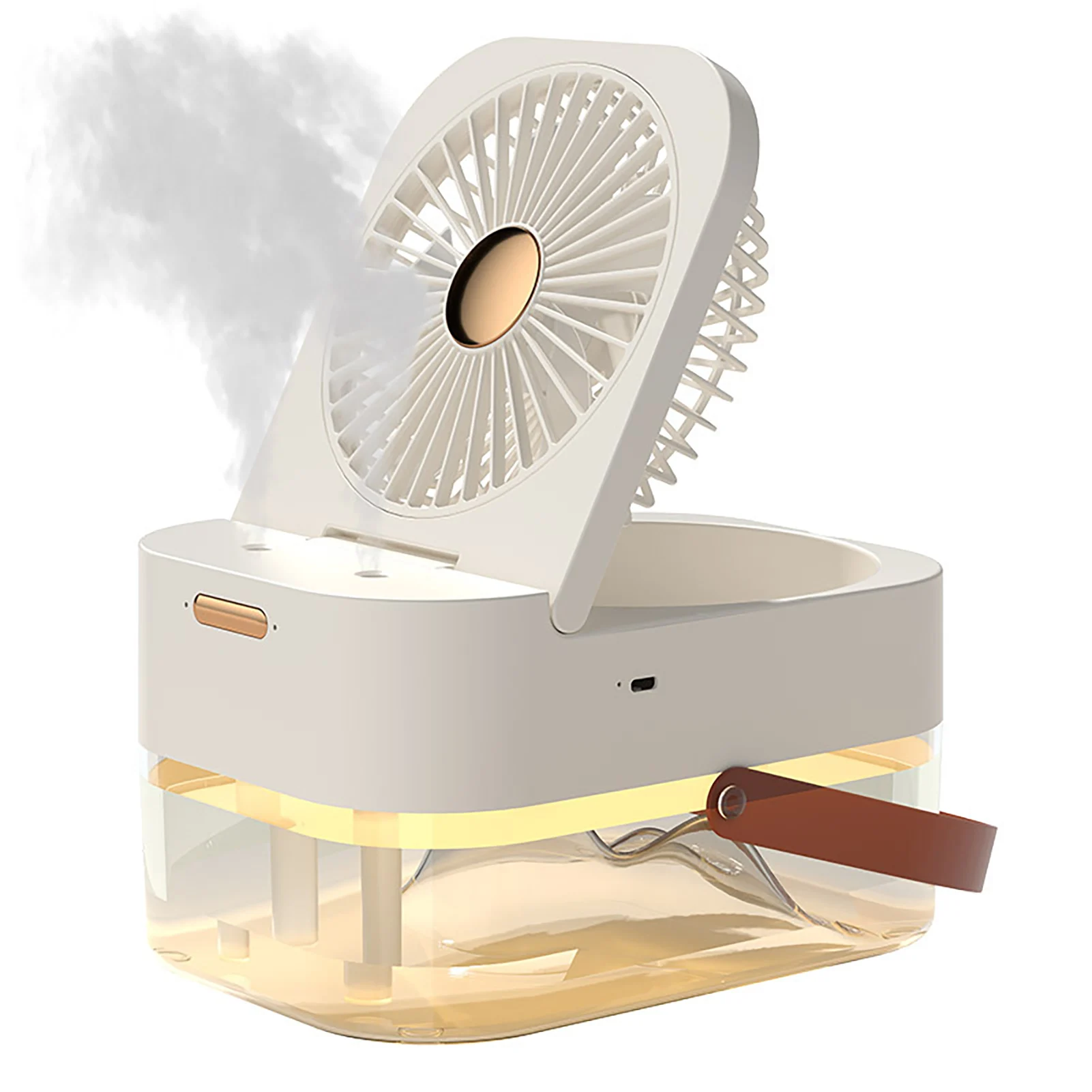 Mini Ventilador de Mesa Dobrável e Silencioso com Spray MDUG (branco)