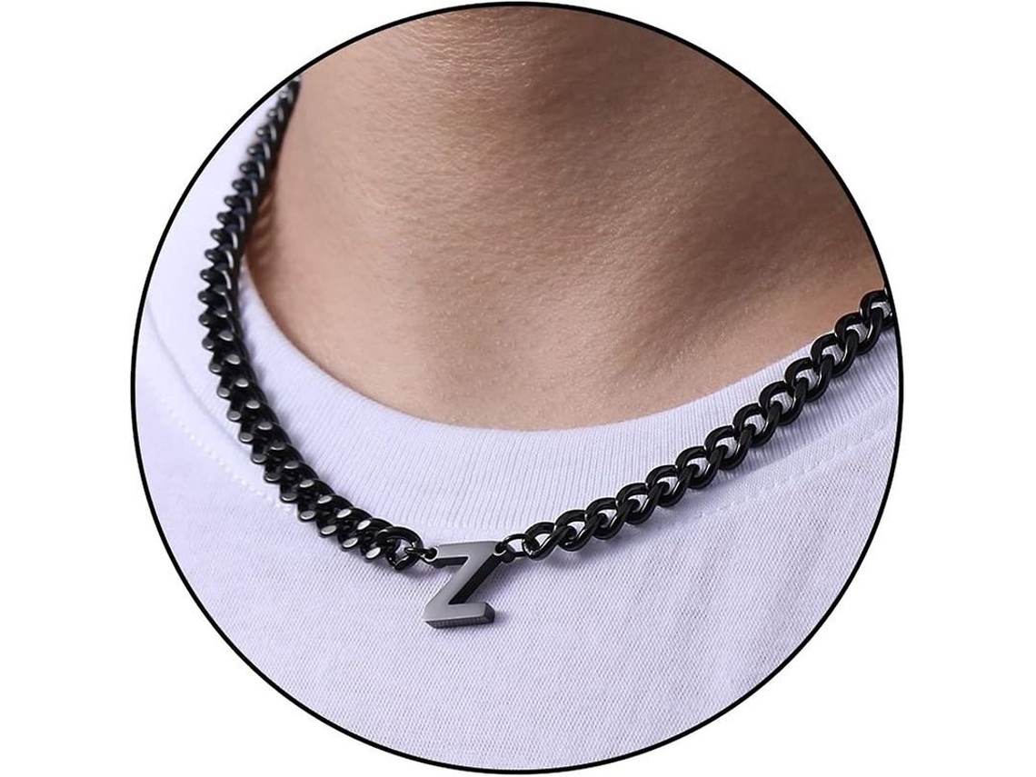 2026 cadena de Eslabón Cubano Con Colgante Letra Inicial A z Acero Inoxidable 6.5mm 18+2 Pulgadas Regalo de Joyería para Hombres Mujeres Niños
