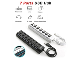 Hub Usb 2.0 7 Portas Com Interruptores Led Slim