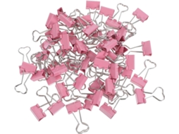 Clips De Papel Em Formato Coração, 60 Unidades, Metal Rosa