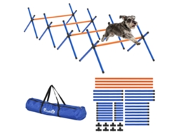 Kit D'équipement D'agilité Pour Chien, Kit D'agilité Pour Chien Portable Avec Hauteur Réglable, Sac de Transport, Orange VELTUS TRADE
