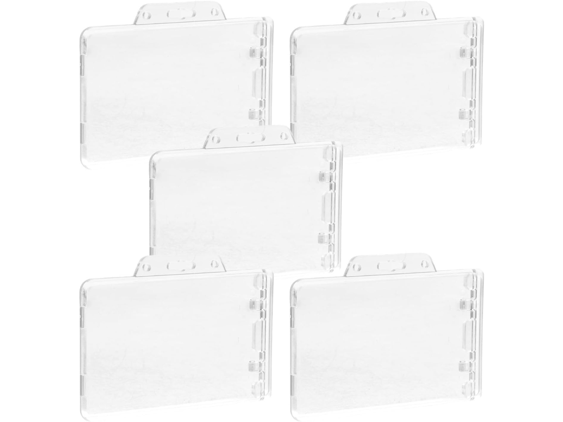 Conjunto De 5-porta Crachás Transparentes Betooky Em Abs Leve E Resistente Ao Desgaste, Porta Crachás Horizontal Para