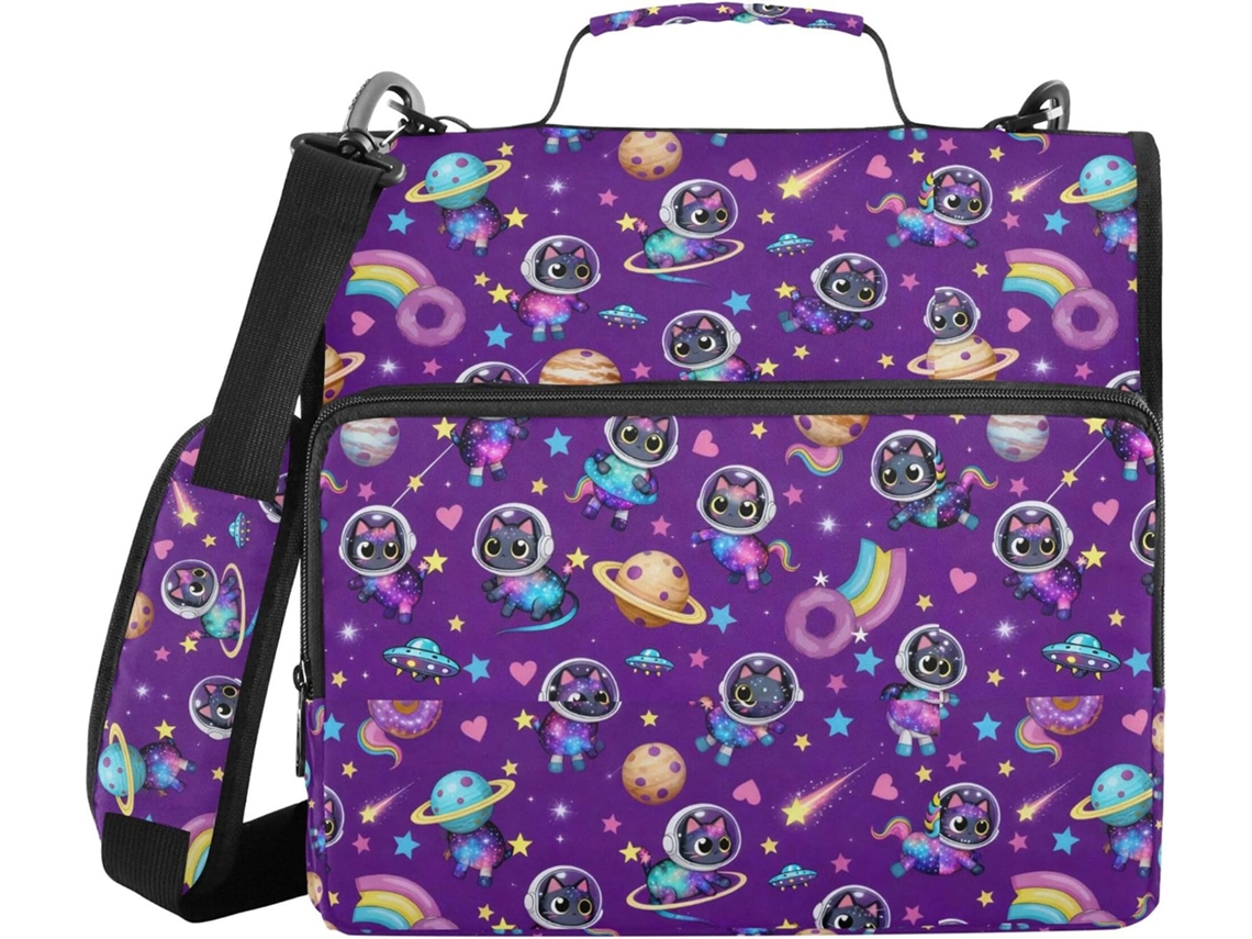Pasta Com Zíper E Alça, Vários Bolsos De 3, 8cm, 3 Argolas Armazenamento, Tipo Pasta, Organizador Artigos De