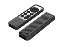 Capa Protetora De Silicone Preta Para Controle Remoto Da Apple Tv 4k (2021), Antiderrapante E Resistente A Impactos, Cor Preta.