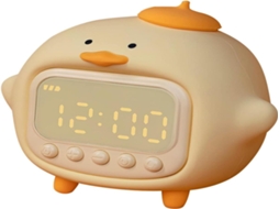 Lurelia Despertador Infantil Com Motivo Pato Com Silicone Macio, Recarregável Usb, Sensor De Toque E Brilho Regulável Para Crianças