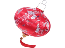 Lanterna Suspensa Estilo Antigo, 30 Cm, Com Estampa Vermelha E Flores, Em Prova D'água, Para Decoração Externa.