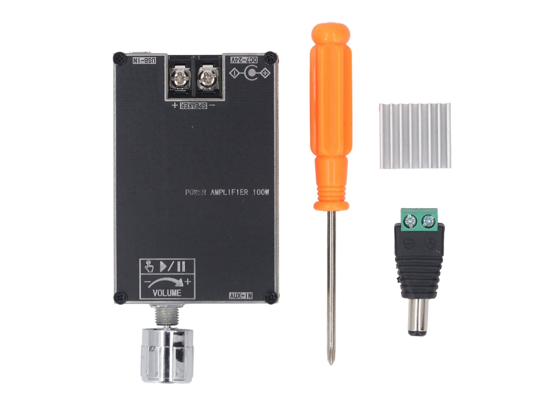 Módulo Amplificador de Som 7 24v 100w com Bluetooth, USB e Placa de Potência