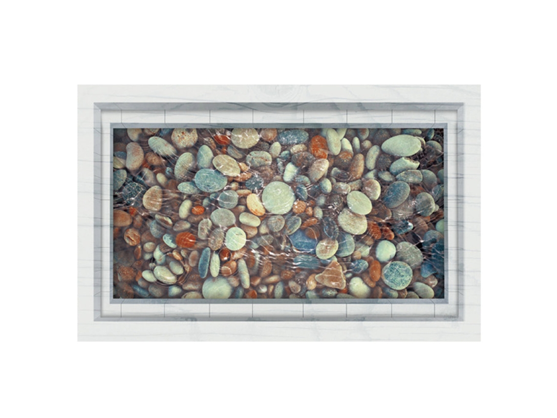 Adesivos 3D estéreo Baok com tema de lótus e lago de peixes para parede e piso, decoração para casa e comércio MJ8031C