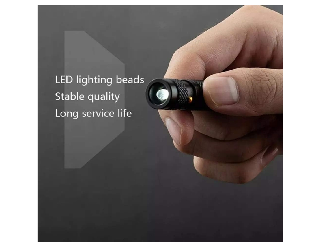 Mini Lanterna Portátil Multifuncional Led Superbrilhante Lanterna De Bolso Preta Yunzii