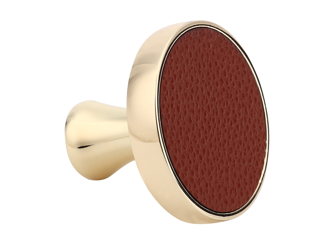 Puxador Porta Guarda Roupa (Estilo Minimalista Europeu, Banhado A Ouro Com Couro Legítimo)