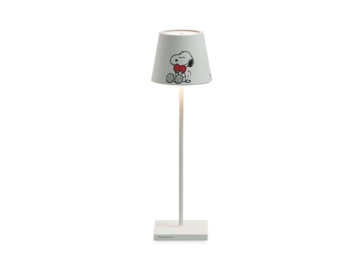 Luminária De Mesa Zafferano Poldina Pro Peanuts Coração Recarregável Regulável Até 12 H Ip65 Uso Externo