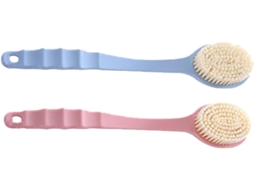 Conjunto De Escovas Banho Mikinona Com Cabo Longo, 2 Peças, Escovas Esfoliantes Para Remover Células Mortas Da Pele