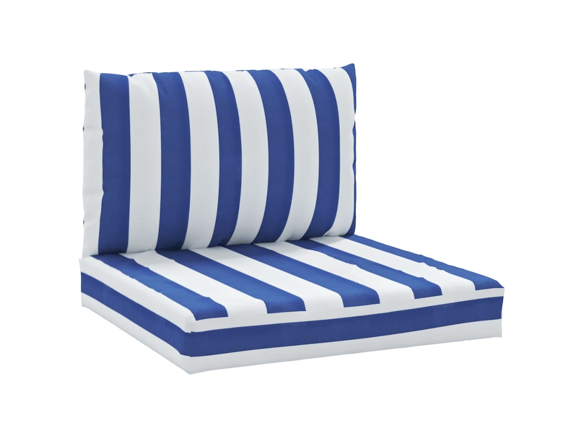 Conjunto 2 Almofadão de paletes VIDAXL Azul Poliéster