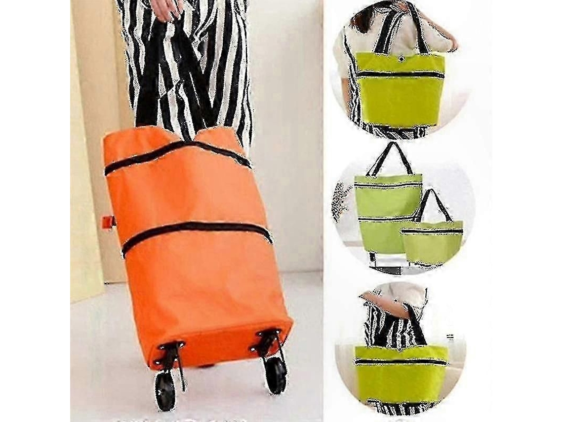 Carrinho de Compras Dobrável com Rodas e Bolsa com Zíper de Dois Estágios. Design Dobrável para Fácil Armazenamento e Transporte. GOKOCO