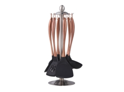 Conjunto De Utensílios De Cozinha De Silicone, Com Cabo Em Aço Inoxidável Durável E Resistente Ao Calor (7 Pcs-ouro Rosa) Cuich